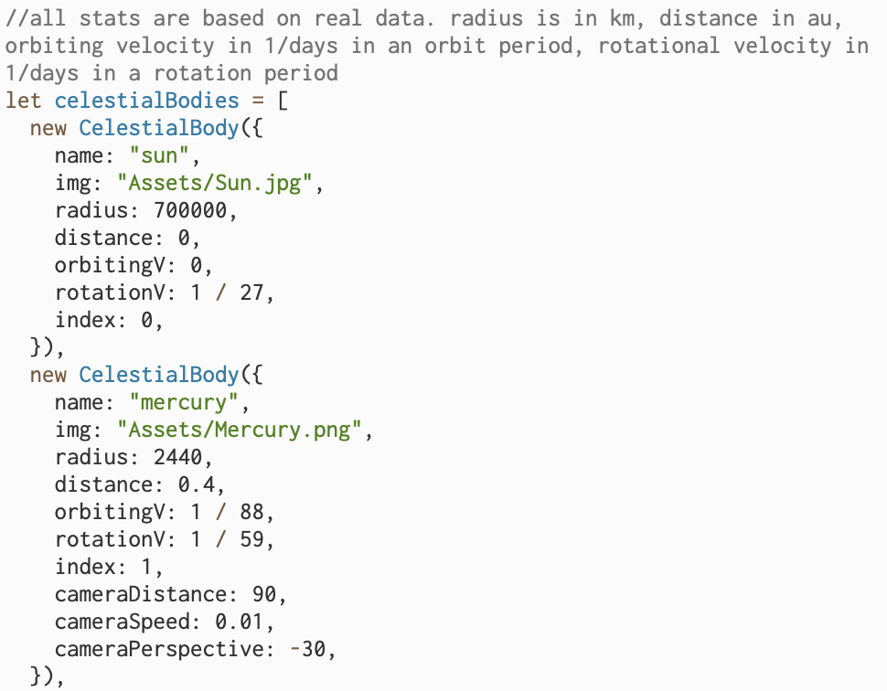 This time, I also wanted to make the sizes, orbit speed, and distance from the sun of the planets directly porportional to each other. Ho...