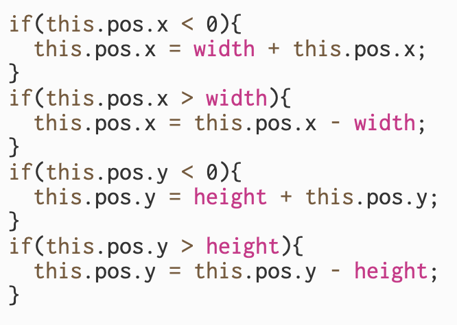 In addition, I changed the mechanism when an object exists the screen by making it reappear on the other side.