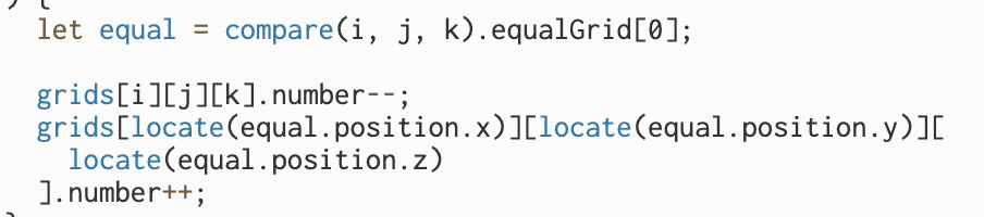 If no neighboring grids are larger than it, the program will give one numerical value to a neighbor that possesses an equal numerical value.