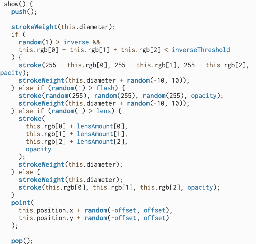 The first step of the project is to register pixels of the image as objects with properties that can be mutated to create different video...