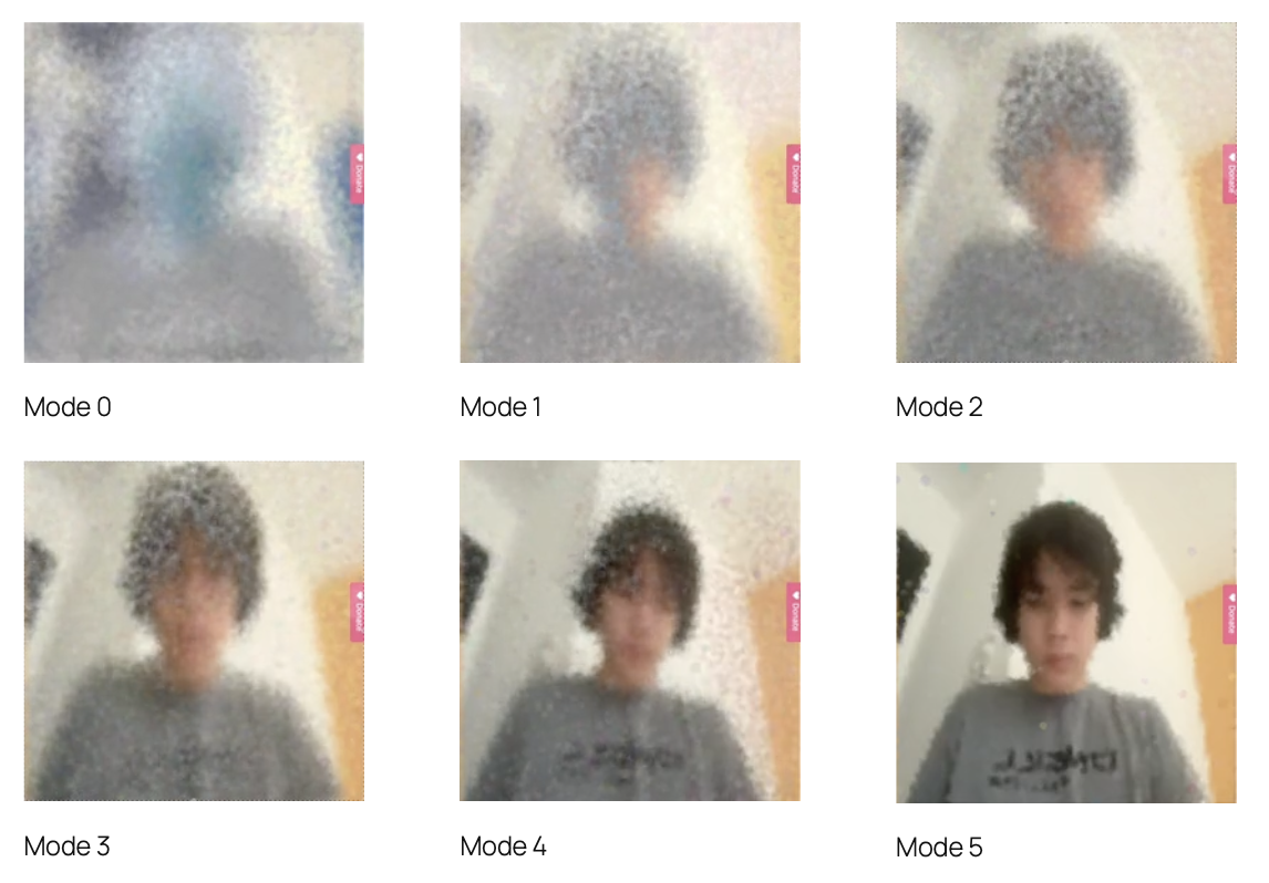Next, I declared 6 different modes of distinct visual effect variables to create templates for different video effects. Exactly one mode ...